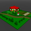 Farm House Voxel 3D Object