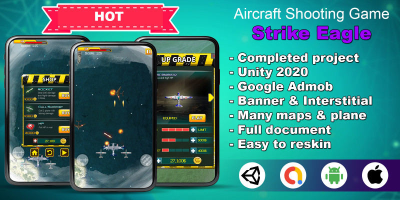 Strike Eagle - Aircraft Shooting Games - Unity