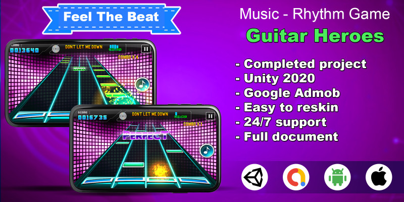 Guitar Star - Music - Rhythm Games - Unity