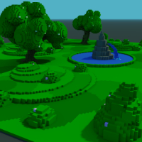 Fountain Park Voxel - 3D Object