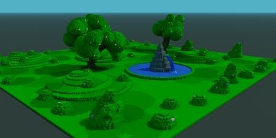 Fountain Park Voxel - 3D Object