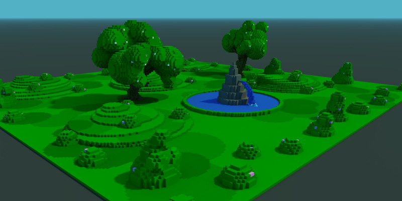 Fountain Park Voxel - 3D Object