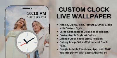 Custom Clock Live Wallpaper Analog Digital Android