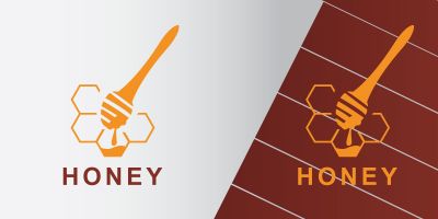 Honey Logo With Spoon