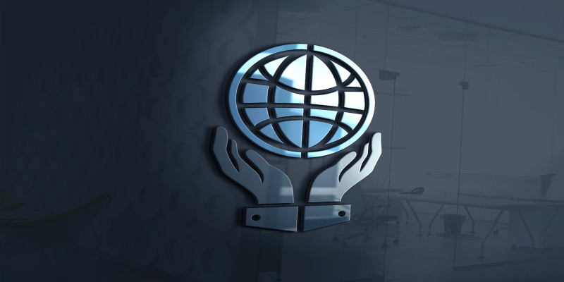 Hand Holding The Globe Technology Logo Template