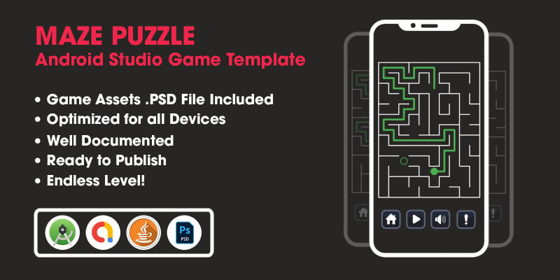 Maze Puzzle Game Template Android  Studio