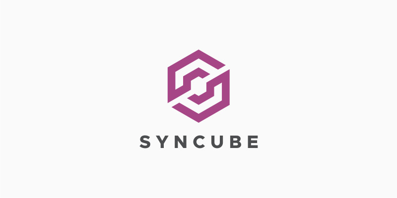 Sync Cube Letter S Logo Design Template