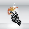 Skeleton Hand With Fire Lighter Logo Template