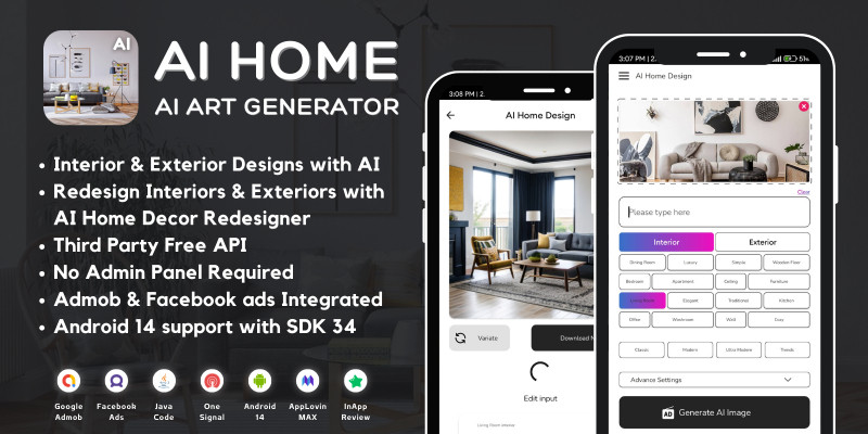 AI Home Design AI Art Generator AdMob Ads Android