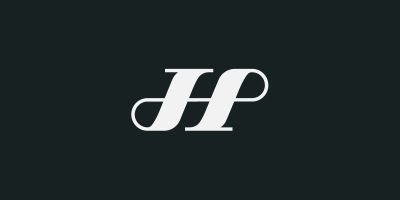 H or HP letter minimal logo design template