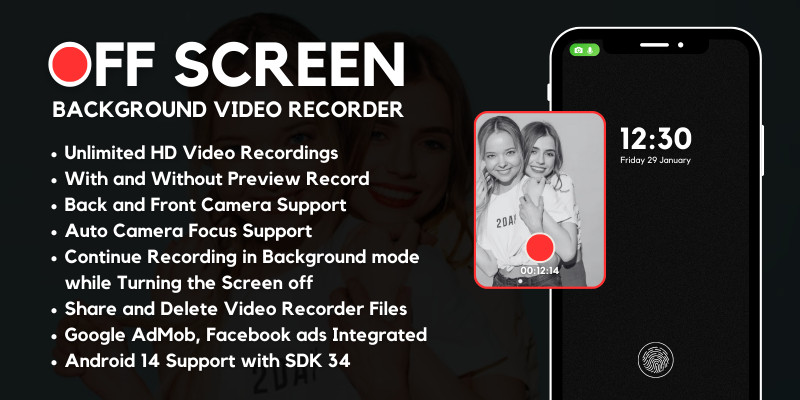 OffScreen Background Video Recorder with AdMob Ads