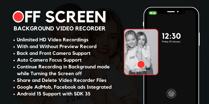 OffScreen Background Video Recorder with AdMob Ads