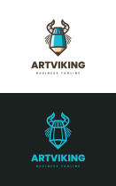 Creative Art Viking Logo Template Screenshot 3