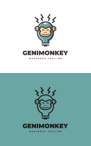 Genius Monkey Logo Template Screenshot 3