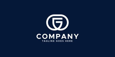 GG letter minimal logo design template