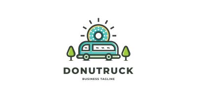 Donut Food Truck Logo Template