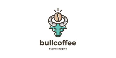 Bull Coffee Logo Template