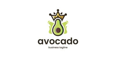 King Avocado Logo Template