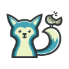 Wolf And Bird Logo Template
