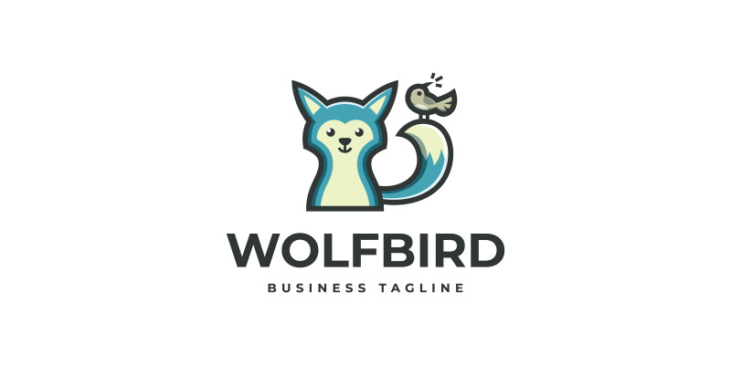 Wolf And Bird Logo Template