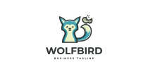 Wolf And Bird Logo Template Screenshot 1