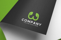 W Letter Leaf Minimal Logo Design Template Screenshot 2