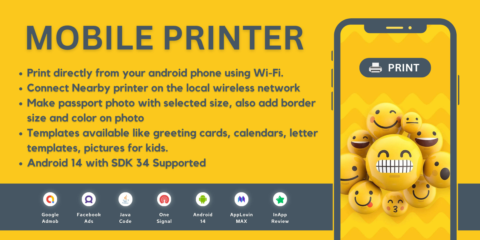 Mobile Printer Smart Print AdMob Ads Android by MJAppsStudio | Codester