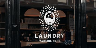 Laundry Clean Service Tech Logo