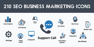 210 Seo Business Marketing Icons