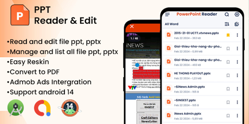PowerPoint Reader And Edit - Android App Template