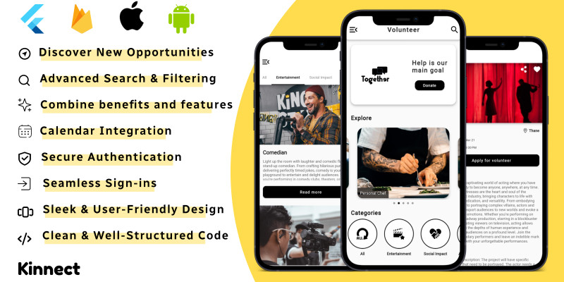 Flutter Kinnect App Template