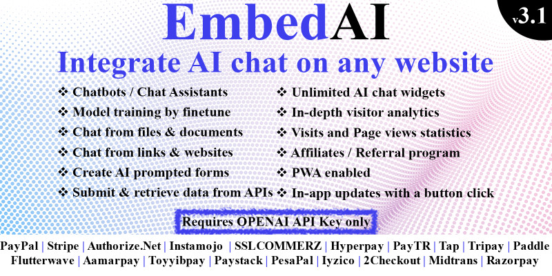 EmbedAI - Integrate AI Chat On Any Website