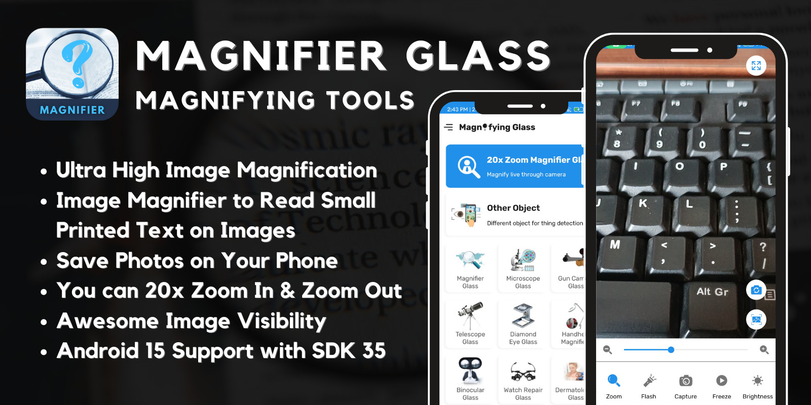 Magnifier Glass Magnifying Android by MJAppsStudio Codester