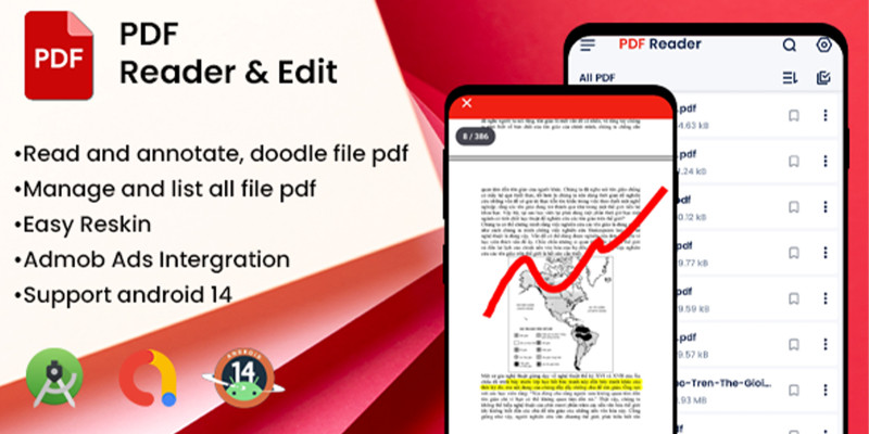 PDF Reader and Edit -  Android Studio Project