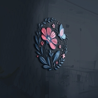 Elegant Flower Shop With Butterfly Logo Vector