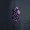 Simple Flower Shop With Butterfly Logo Template
