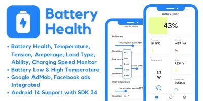 Battery Health Alarms Tools with AdMob Ads Android