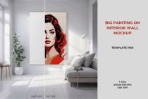 Big Painting on Interior Wall Mockup PSD  Screenshot 1