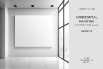 Horizontal Painting on Interior Wall Mockup PSD  Screenshot 2