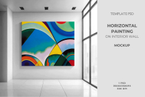 Horizontal Painting on Interior Wall Mockup PSD  Screenshot 3