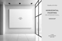 Horizontal Painting on Interior Wall Mockup PSD  Screenshot 4