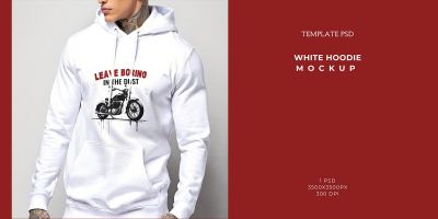 White Hoodie - Mockup Template PSD 