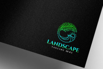 Circle Tree Ocean Landscape Logo Design Screenshot 2