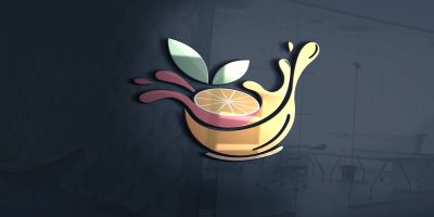 Juice Drink Shop Logo Template Vector