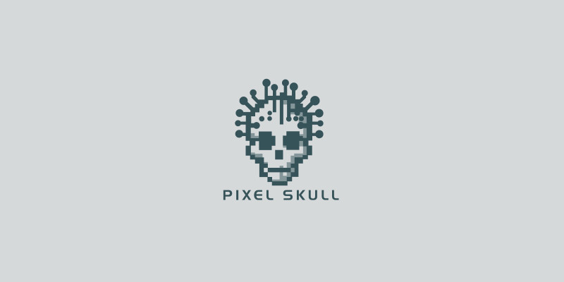 Pixel Skull Gaming Logo