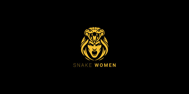 Snake Women Head Logo