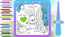 Coloring Book: Easter Bunny - HTML5 Construct Game Screenshot 2