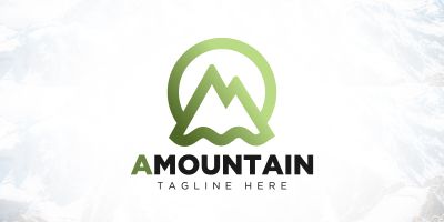 Letter A Abstract Mountain Logo Design