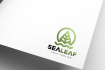Sea Water Leaf and Sun Logo Design Screenshot 2