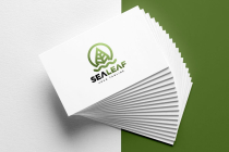 Sea Water Leaf and Sun Logo Design Screenshot 4